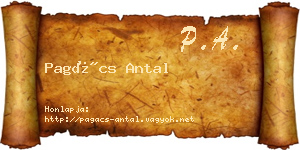 Pagács Antal névjegykártya